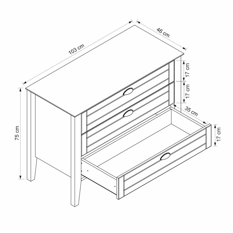 Marlo Şifonyer 3Ç Mbrn-Aytaşı-Derin Sepet