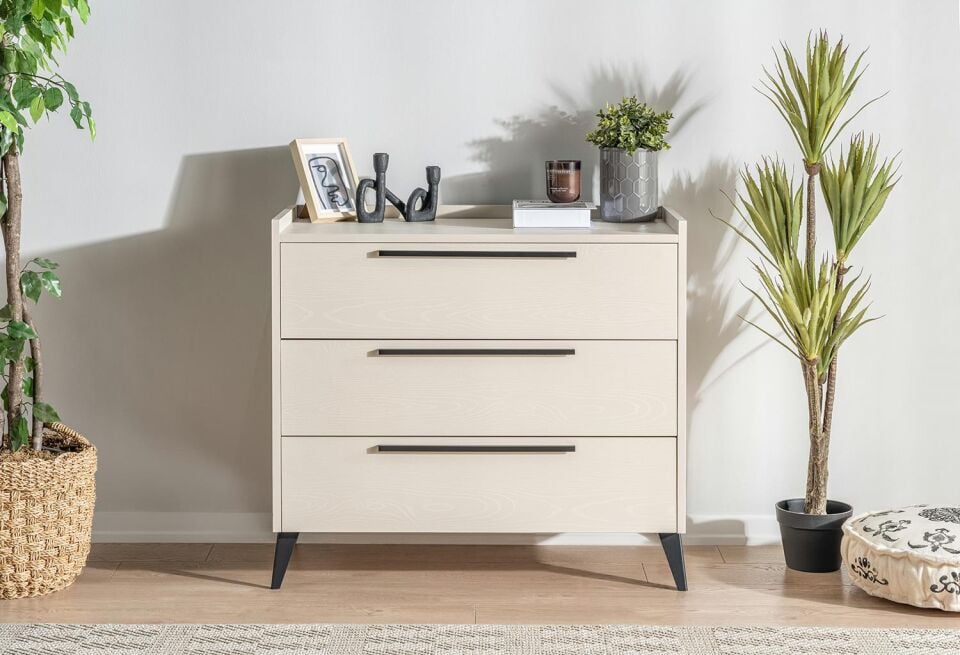 Ceramical SF1 3 Çekmeceli Şifonyer - Vizon Bej