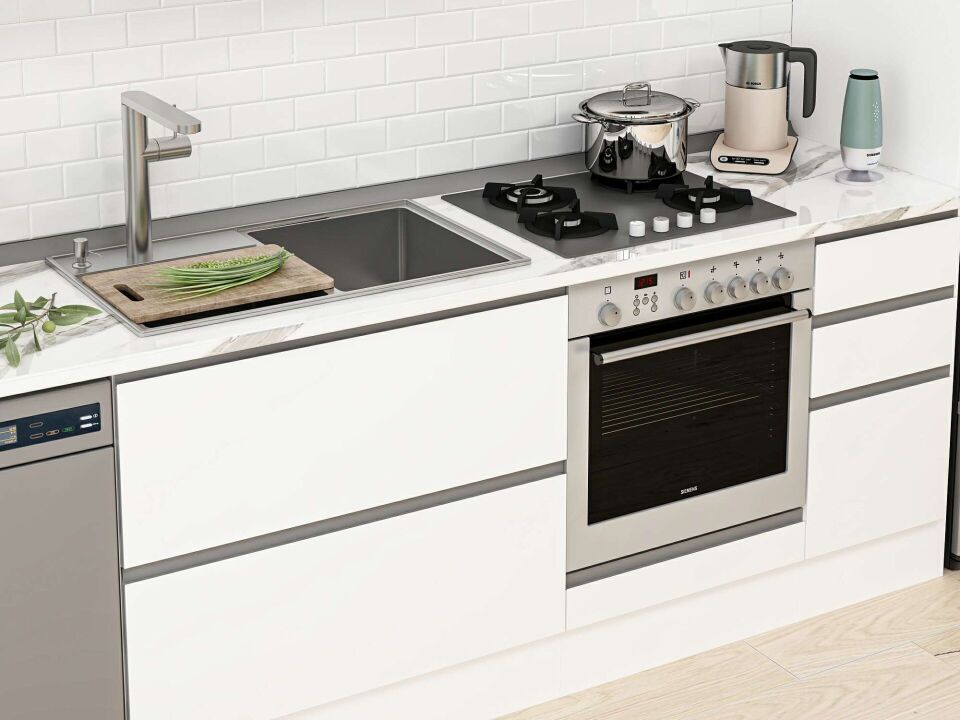 Alvinka 370X240 Cm High Gloss Mutfak Dolabı Mbb-E90B40S40-2 High Gloss | Beyaz - Mdf