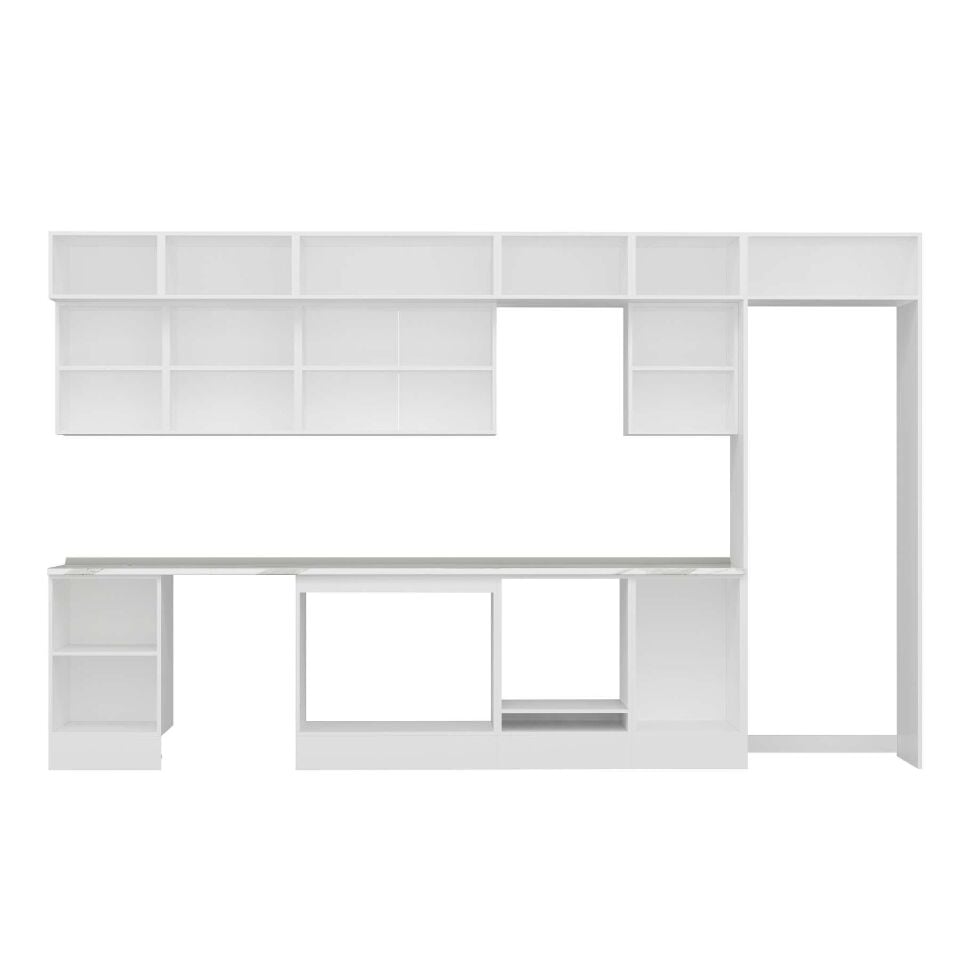 Alvinka 390X240 Cm Klasik Mebran Mutfak Dolabı Mb-E90S50S50-3 Mebran | Antrasit - Suntalam