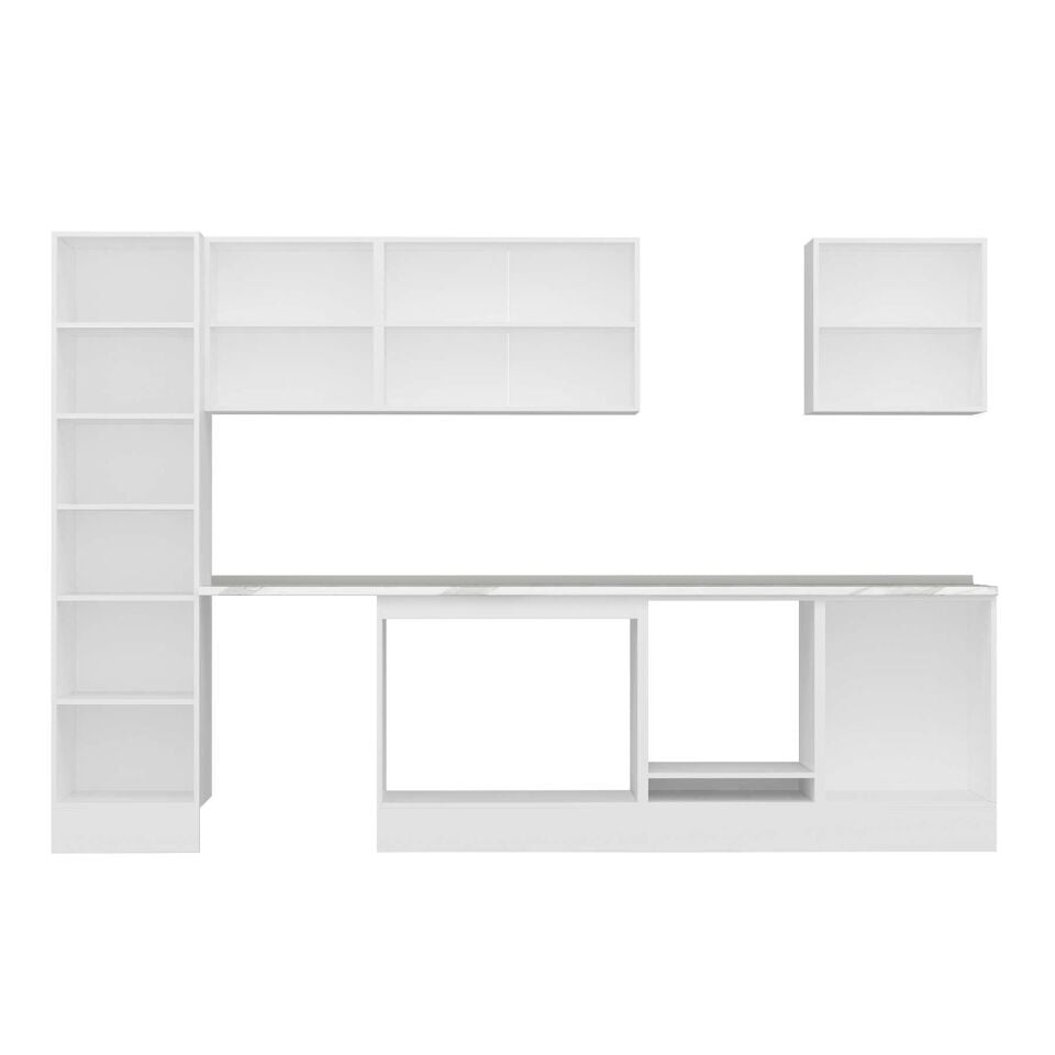 Alvinka 320X210 Cm Klasik Mebran Mutfak Dolabı Mb-E90B50S60-2 Mebran | Kumtaşı - Mdf