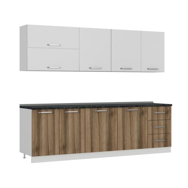 Minar 260 Cm Mutfak Dolabı Beyaz Dore 260-D1