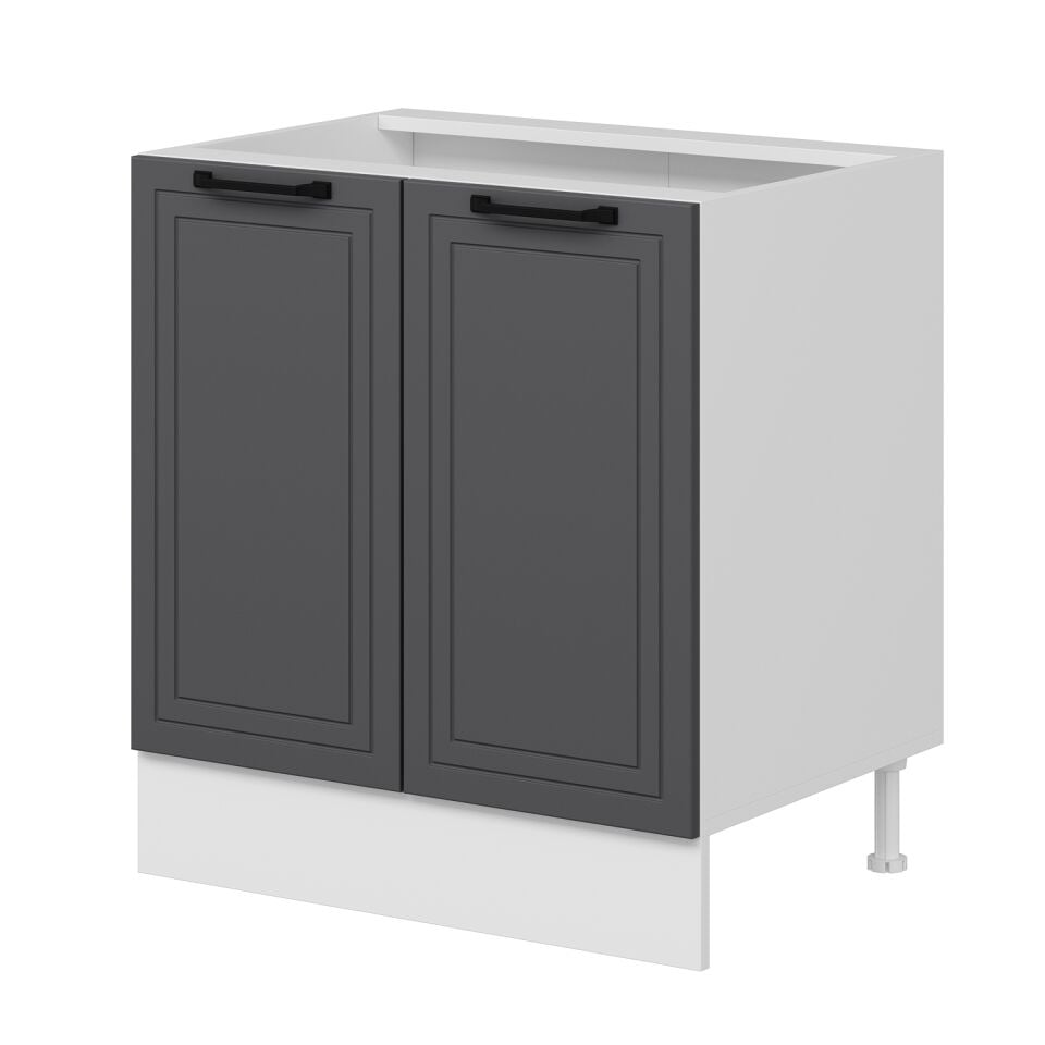 Alvinka Mutfak Modül Mbr_A Alt 2K1R 80Cm Dolap Beyaz Antrasit