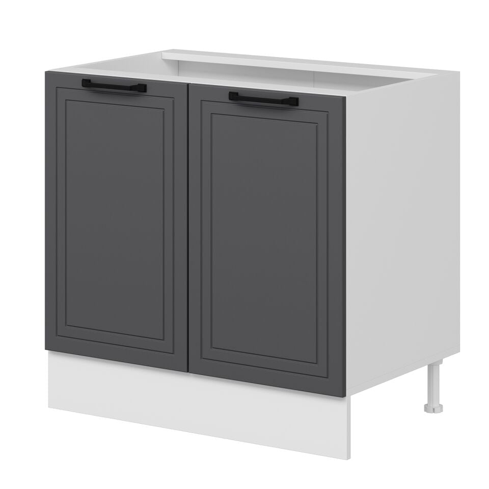 Alvinka Mutfak Modül Mbr_A Alt 2K1R 90Cm Dolap Beyaz Antrasit