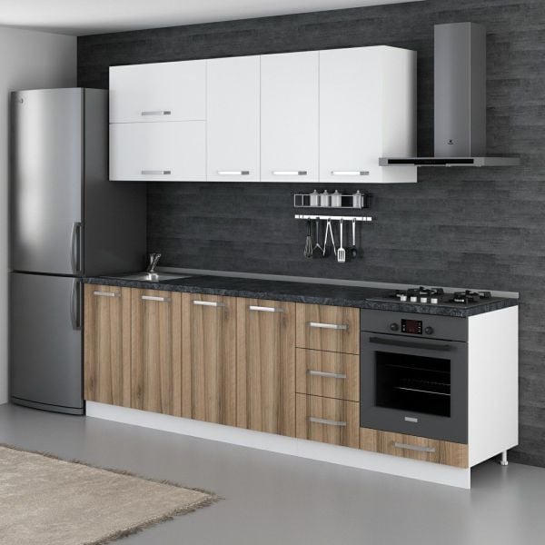 Minar 260 Cm Mutfak Dolabı Beyaz Dore 260-D3