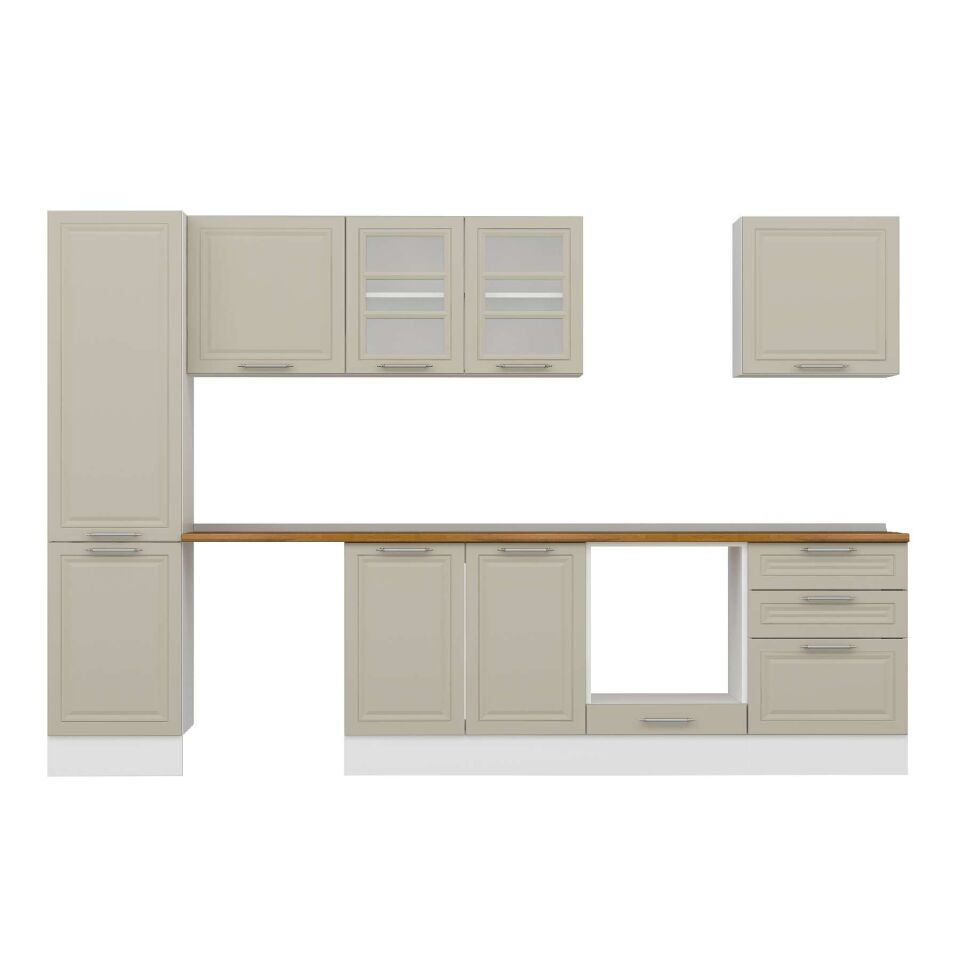 Alvinka 320X210 Cm Klasik Mebran Mutfak Dolabı Mb-E90B50S60-3 Mebran | Kumtaşı - Suntalam