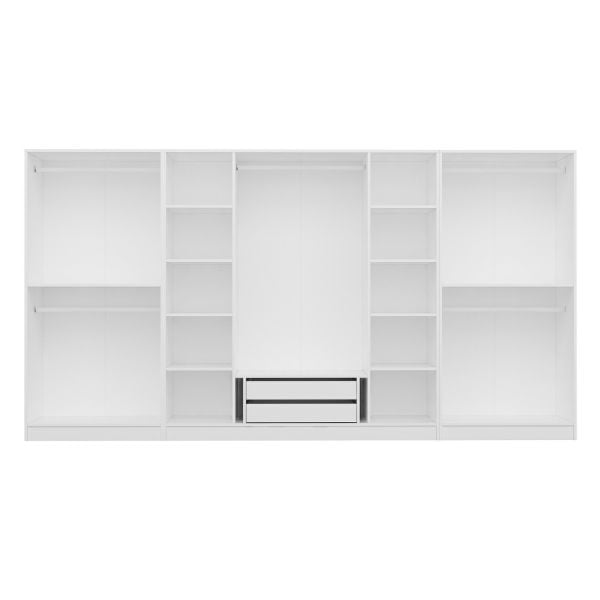 Kale Plus 8 Mebran Kapaklı 2Ç Dolap Beyaz Mebran Füme Cam