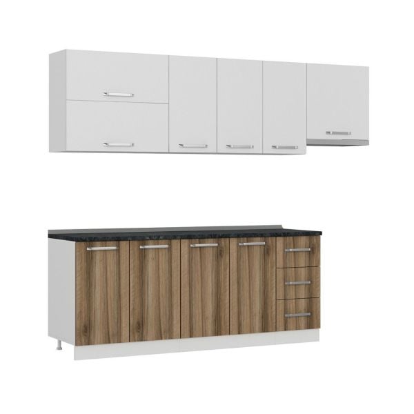 Minar 260 Cm Mutfak Dolabı Beyaz Dore 260-D4