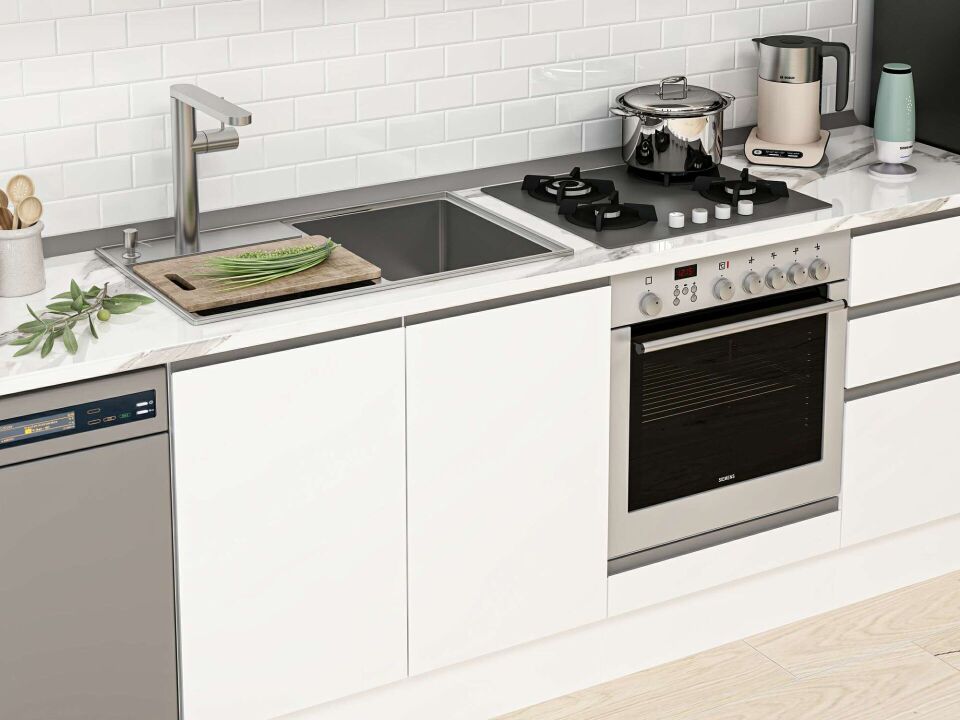 Alvinka 300X210 Cm High Gloss Mutfak Dolabı M-E80S50S50-1 High Gloss | Beyaz - Mdf