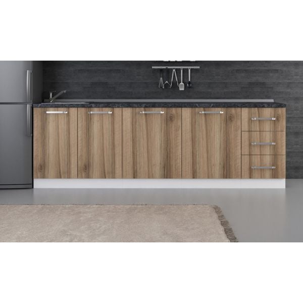 Minar 255 Cm Mutfak Dolabı Beyaz Dore 255-D1-Alt Modül