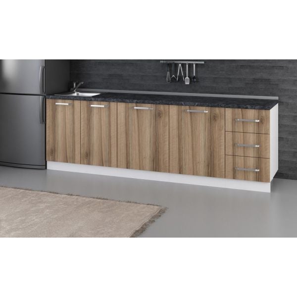 Minar 255 Cm Mutfak Dolabı Beyaz Dore 255-D1-Alt Modül