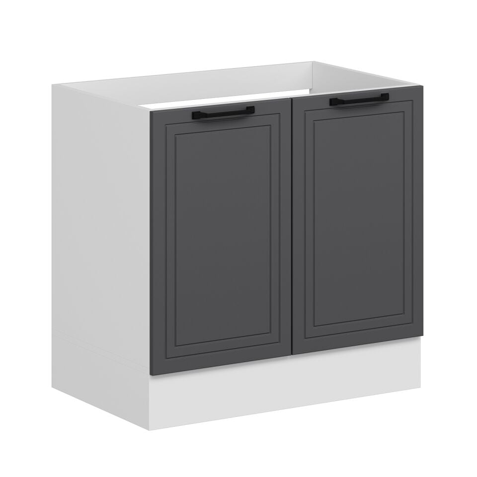 Alvinka Mutfak Modül Mbr_A Alt 2K 90Cm Evye Dolap Beyaz Antrasit