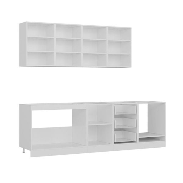 Minar 260 Cm Mutfak Dolabı Beyaz Dore 260-D6