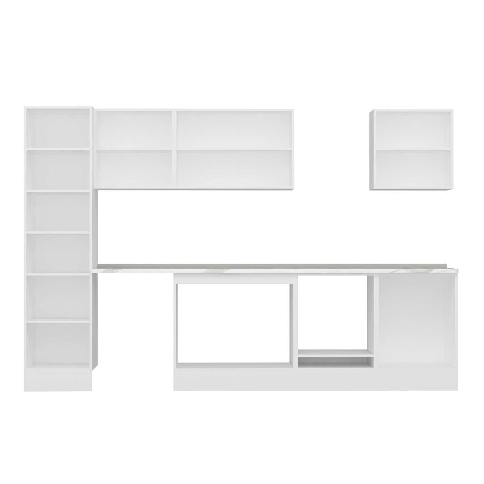 Alvinka 320X210 Cm Klasik Mebran Mutfak Dolabı Mb-E90B50S60-3 Mebran | Kumtaşı - Mdf