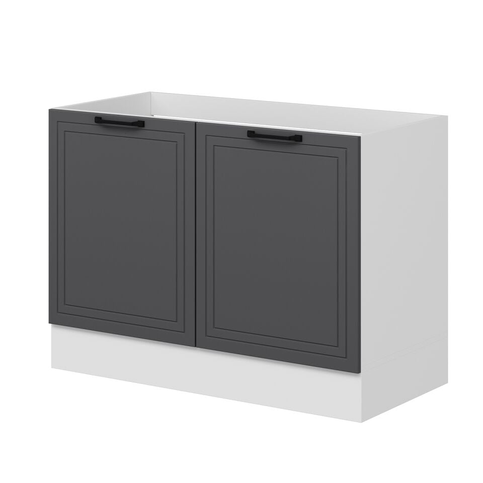 Alvinka Mutfak Modül Mbr_A Alt 2K 120Cm Evye Dolap Beyaz Antrasit