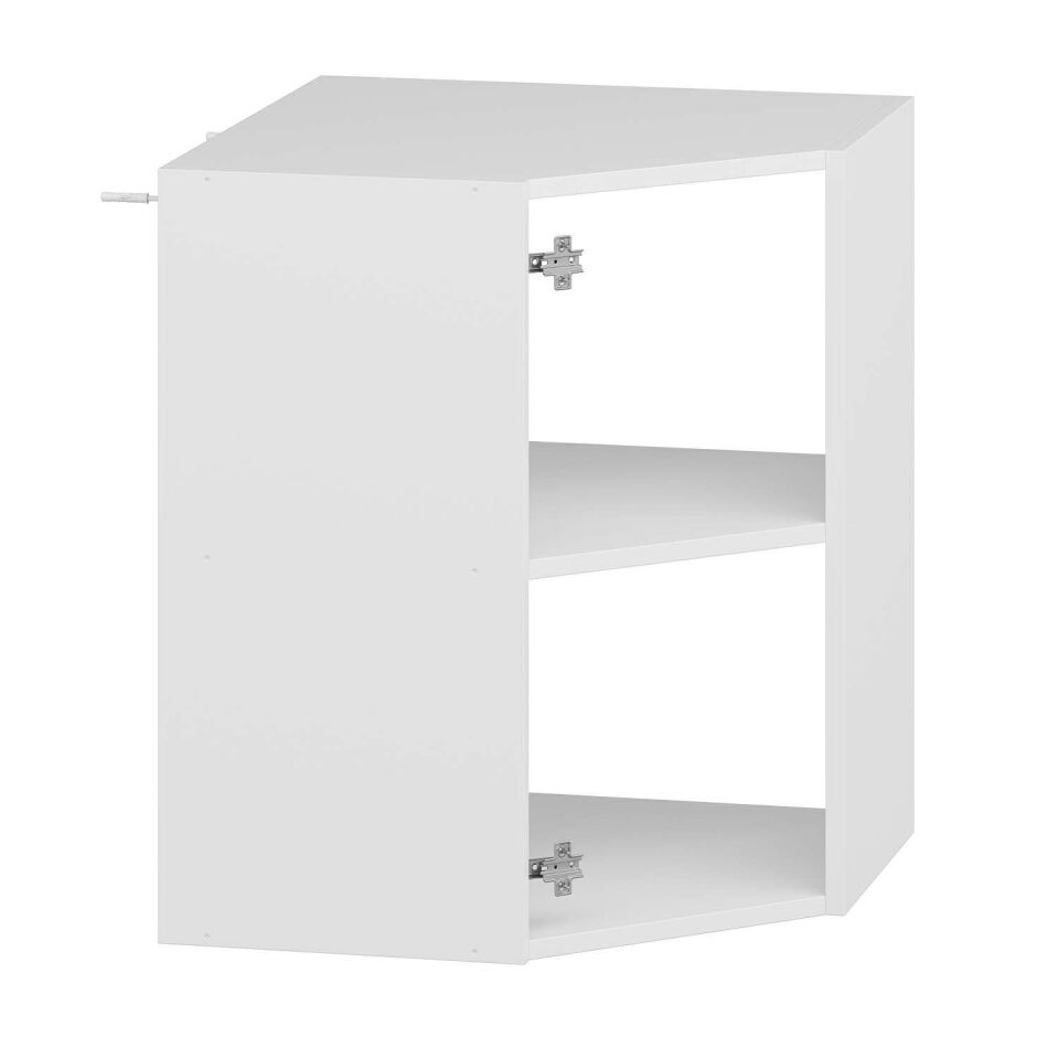 Alvinka Mutfak Modül Mbr_C Üst 1Dk1R 60-H72Cm Köşe Dolap Beyaz Beyaz Mdf