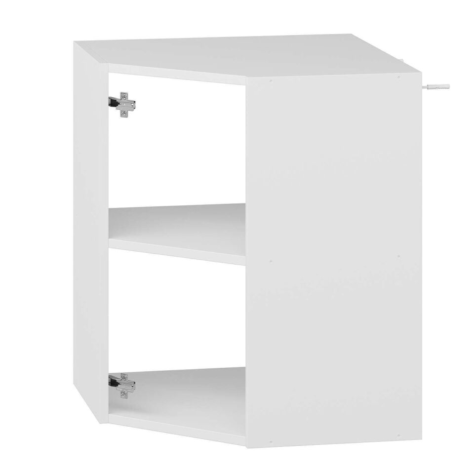 Alvinka Mutfak Modül Mbr_C Üst 1Dk1R 60-H72Cm Köşe Dolap Beyaz Beyaz Mdf