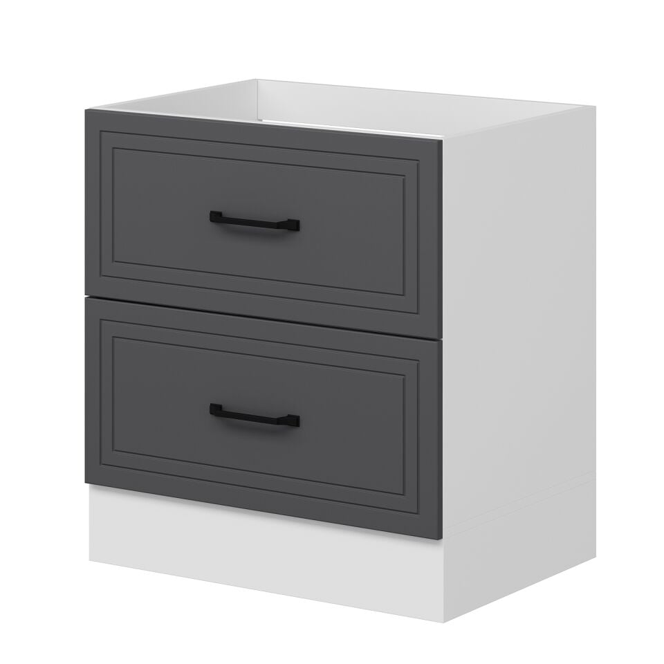 Alvinka Mutfak Modül Mbr_A Alt 2Ç 80Cm Evye Dolap Beyaz Antrasit