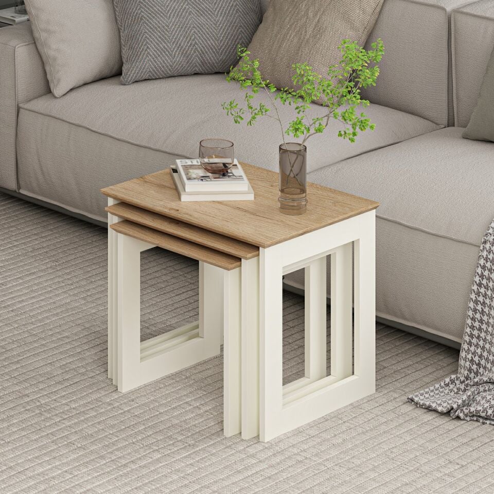 Marlo Yan Sehpa 3Lü-Aytaşı-Derin Sepet