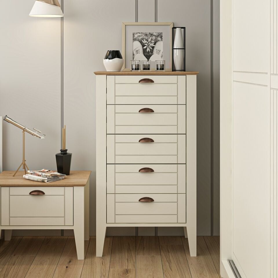 Marlo Yüksek Şifonyer 5Ç Mbrn-Aytaşı-Derin Sepet