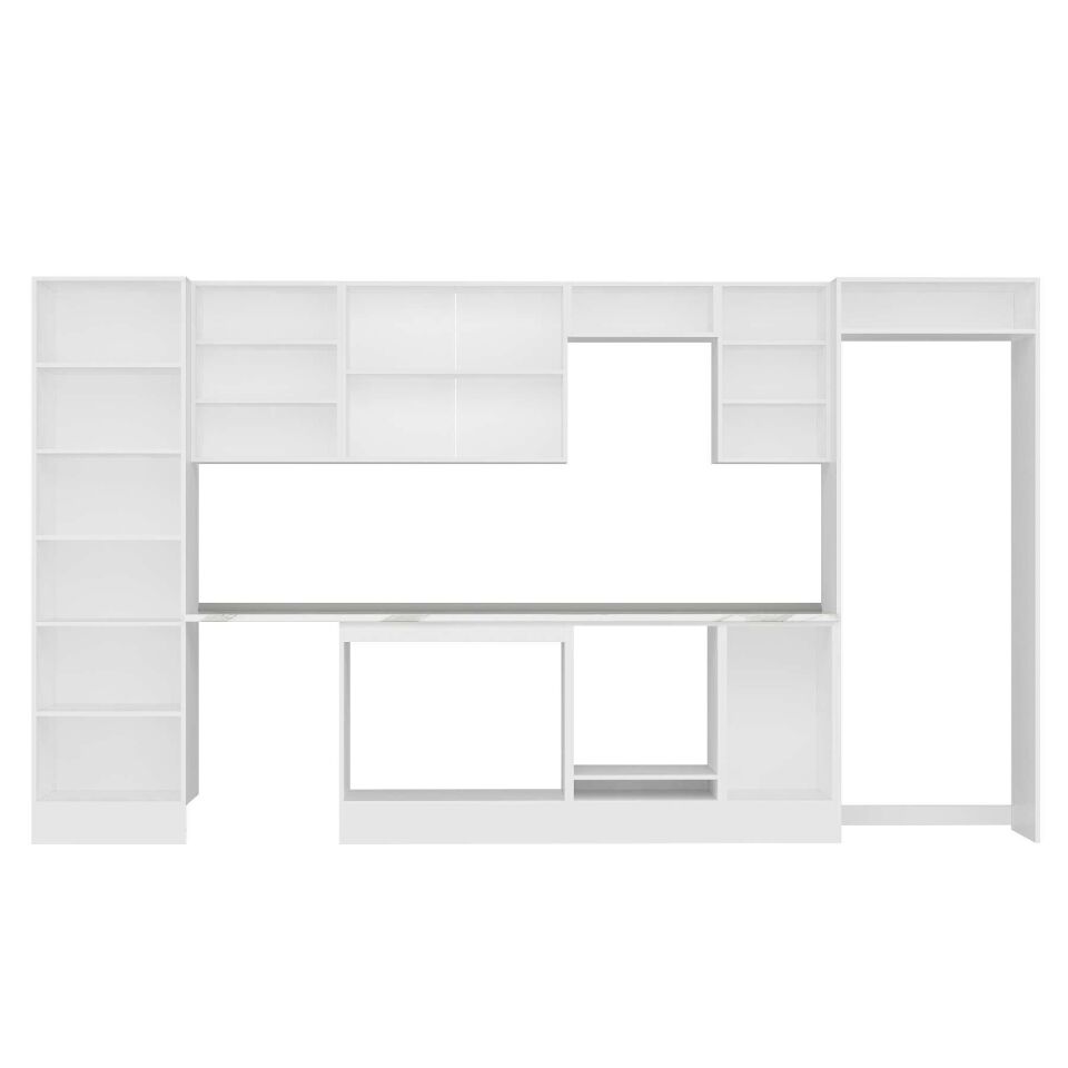 Alvinka 385X222 Cm High Gloss Mutfak Dolabı Mbb-E80B60S45-3 High Gloss | Antrasit - Mdf