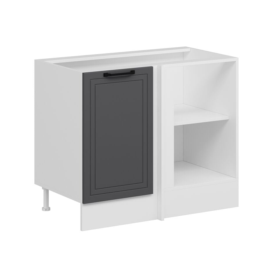 Alvinka Mutfak Modül Mbr_A Alt 1K1R 105Cm Köşe Dolap Beyaz Antrasit