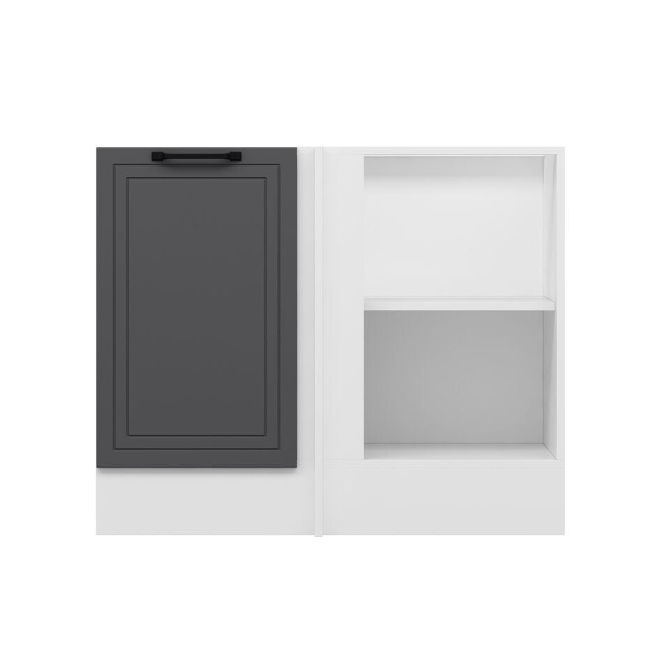Alvinka Mutfak Modül Mbr_A Alt 1K1R 105Cm Köşe Dolap Beyaz Antrasit