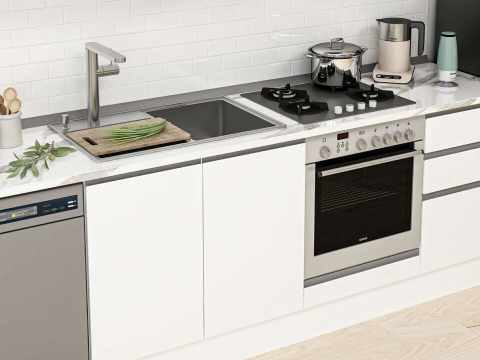 Alvinka 300X210 Cm High Gloss Mutfak Dolabı M-E80S50S50-3 High Gloss | Beyaz - Mdf