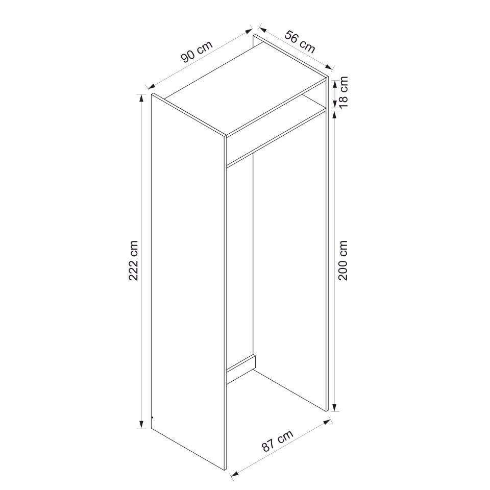 Alvinka Mutfak Modül J Kulp 90-H222Cm Buz Dolabı Antrasit