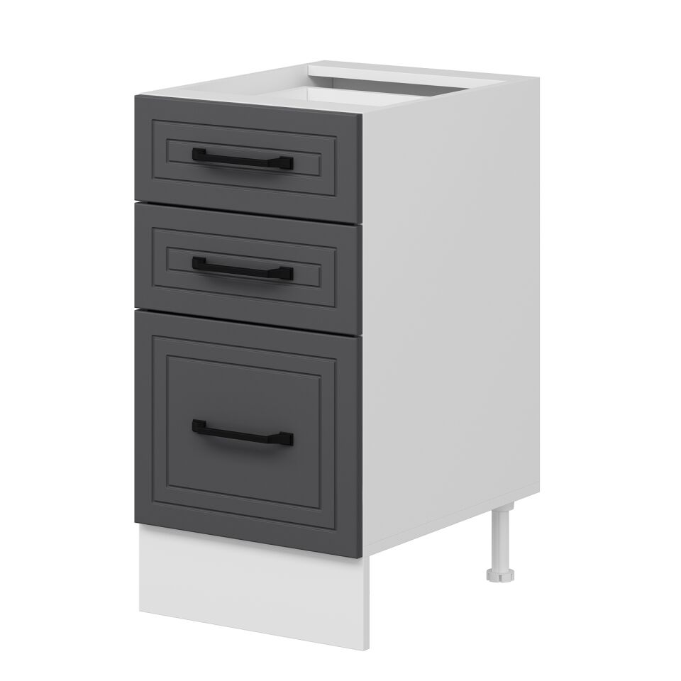 Alvinka Mutfak Modül Mbr_A Alt 3Ç1B2K 45Cm Dolap Beyaz Antrasit