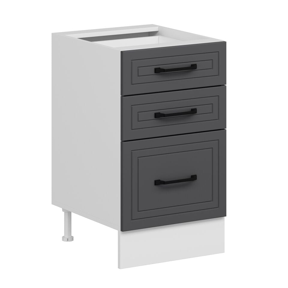 Alvinka Mutfak Modül Mbr_A Alt 3Ç1B2K Nray 50Cm Dolap Beyaz Antrasit