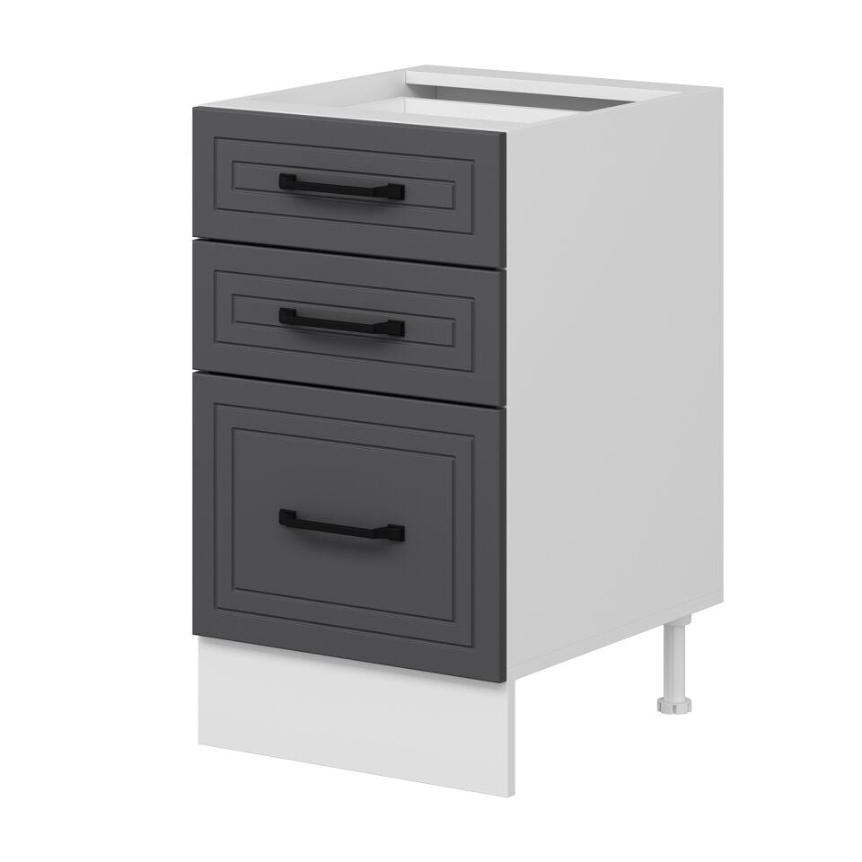 Alvinka Mutfak Modül Mbr_A Alt 3Ç1B2K Nray 50Cm Dolap Beyaz Antrasit