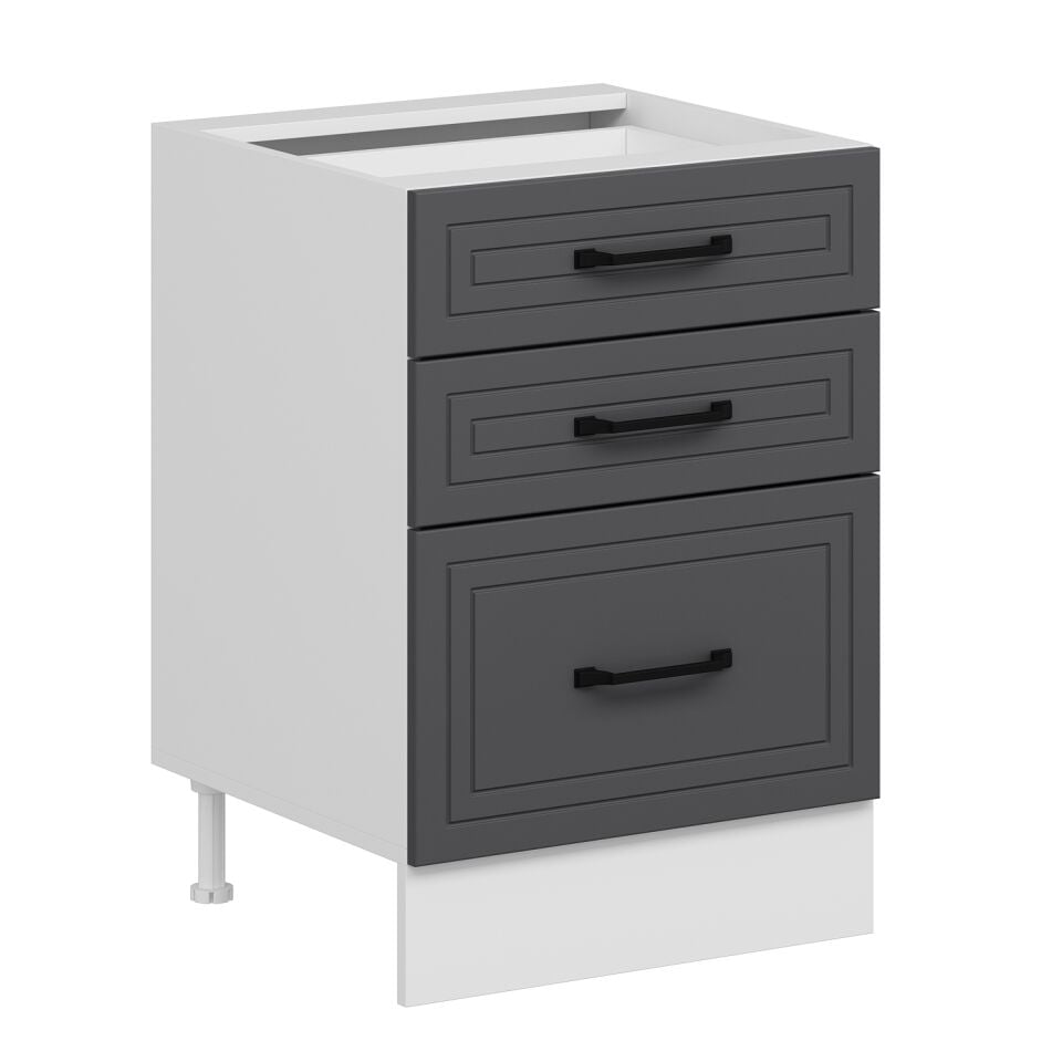 Alvinka Mutfak Modül Mbr_A Alt 3Ç1B2K Nray 60Cm Dolap Beyaz Antrasit