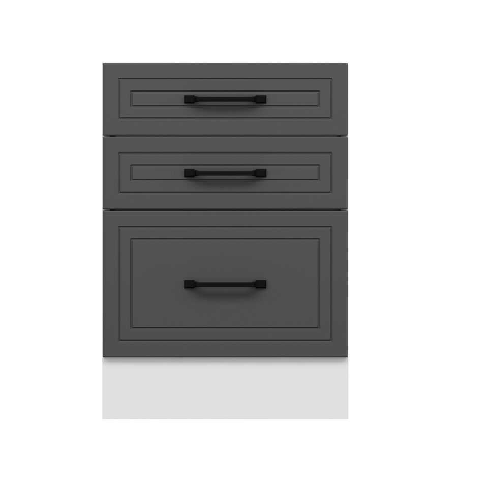 Alvinka Mutfak Modül Mbr_A Alt 3Ç1B2K  60Cm Dolap Beyaz Antrasit