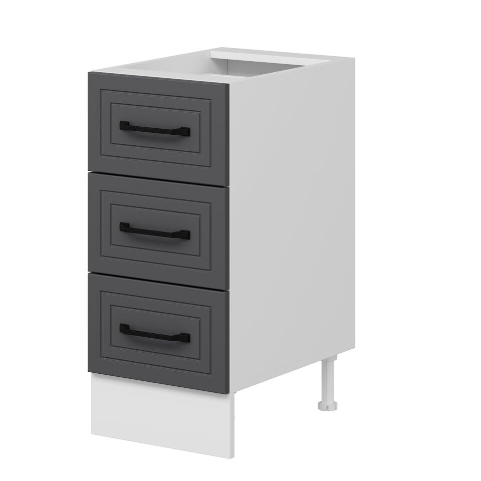 Alvinka Mutfak Modül Mbr_A Alt 3Ç 40Cm Dolap Beyaz Antrasit