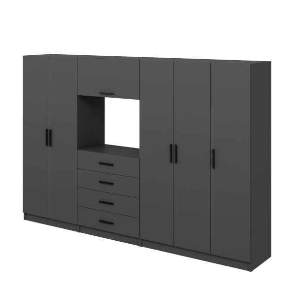 Kale 5 Kapaklı 6 Çekmeceli Tv Modüllü Dolap Antrasit