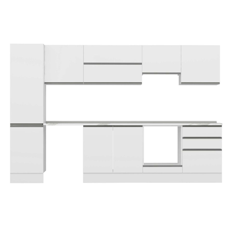 Alvinka 310X210 Cm High Gloss Mutfak Dolabı M-E80S50S60-1 High Gloss | Beyaz - Mdf