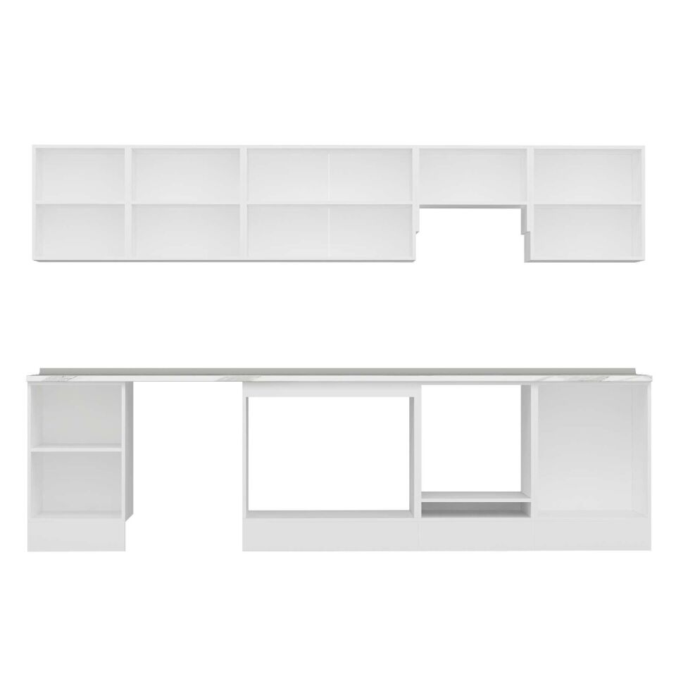 Alvinka 310X210 Cm High Gloss Mutfak Dolabı M-E80S50S60-1 High Gloss | Beyaz - Mdf