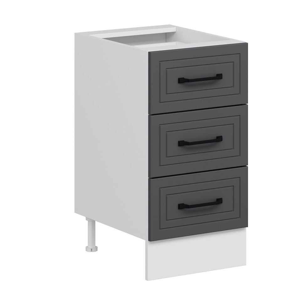 Alvinka Mutfak Modül Mbr_A Alt 3Ç Nray 45Cm Dolap Beyaz Antrasit