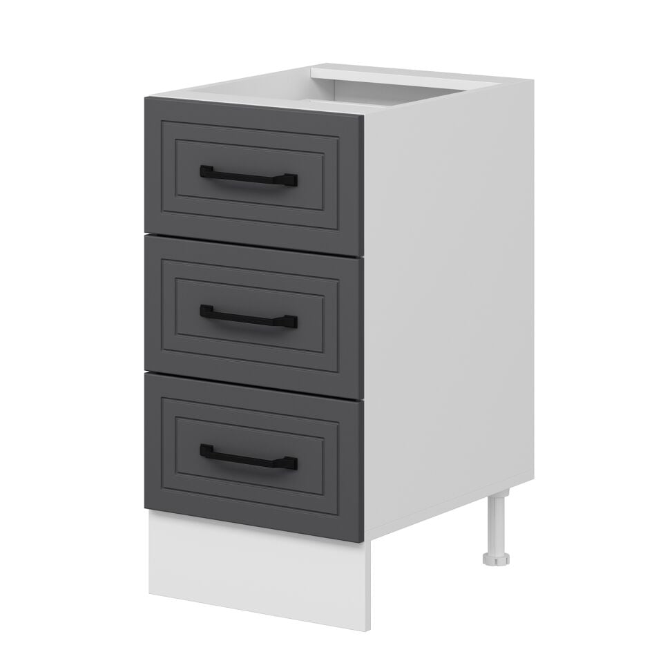 Alvinka Mutfak Modül Mbr_A Alt 3Ç Nray 45Cm Dolap Beyaz Antrasit