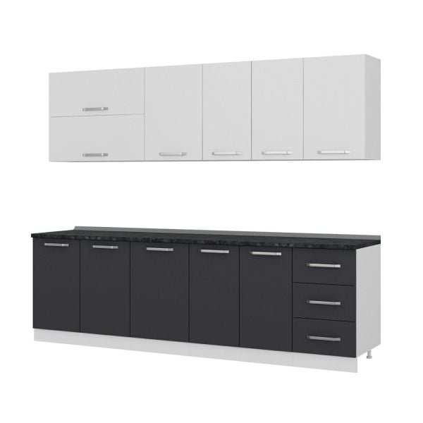 Minar 265 Cm Mutfak Dolabı Beyaz Antrasit 265-A2