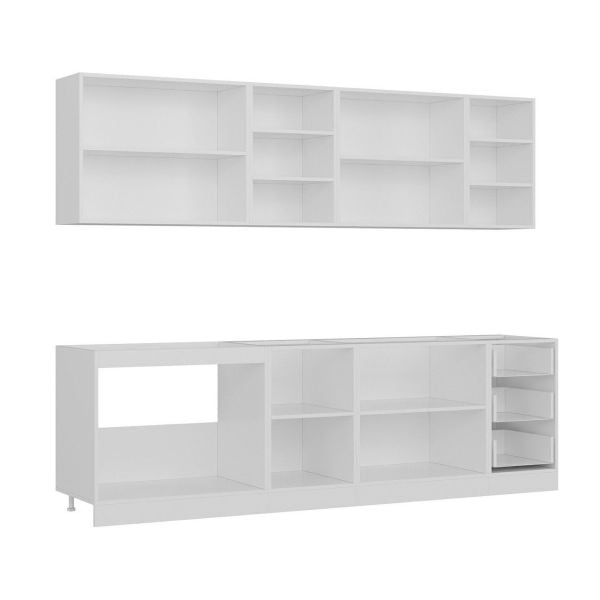 Minar 265 Cm Mutfak Dolabı Beyaz Antrasit 265-A2