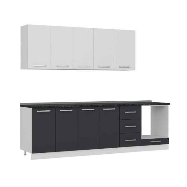 Minar 265 Cm Mutfak Dolabı Beyaz Antrasit 265-A3