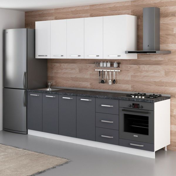 Minar 265 Cm Mutfak Dolabı Beyaz Antrasit 265-A3