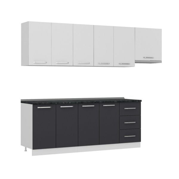 Minar 265 Cm Mutfak Dolabı Beyaz Antrasit 265-A4