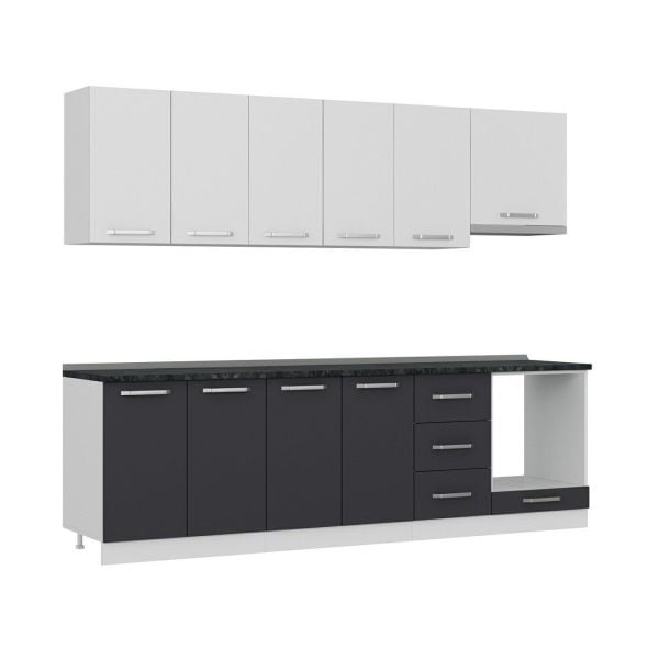 Minar 265 Cm Mutfak Dolabı Beyaz Antrasit 265-A5