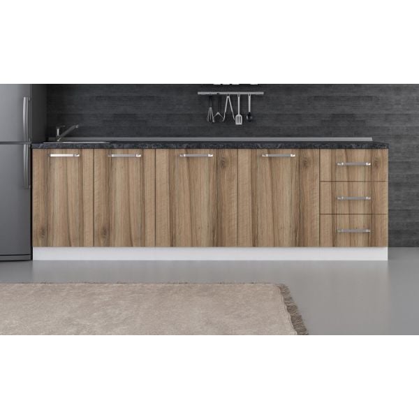 Minar 260 Cm Mutfak Dolabı Beyaz Dore 260-D1-Alt Modül