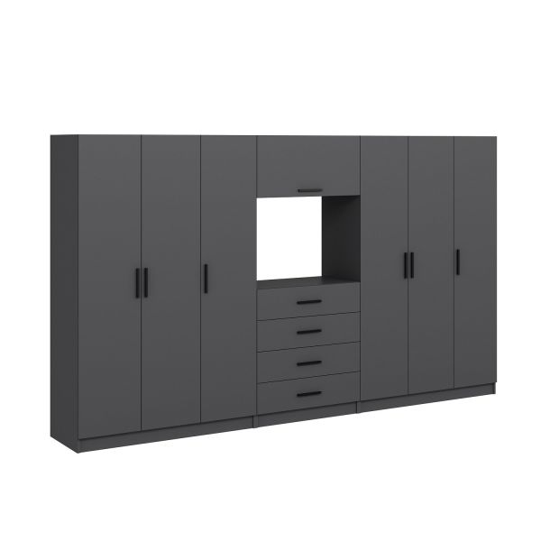 Kale 6 Kapaklı 8 Çekmeceli Tv Modüllü Dolap Antrasit
