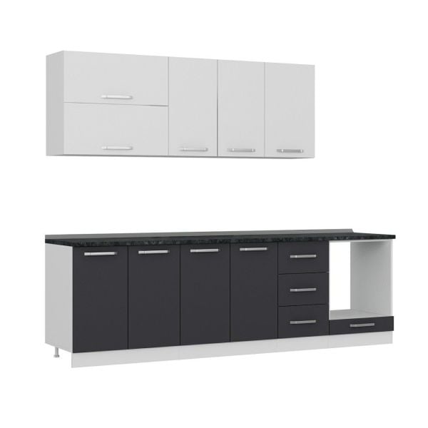 Minar 265 Cm Mutfak Dolabı Beyaz Antrasit 265-A6