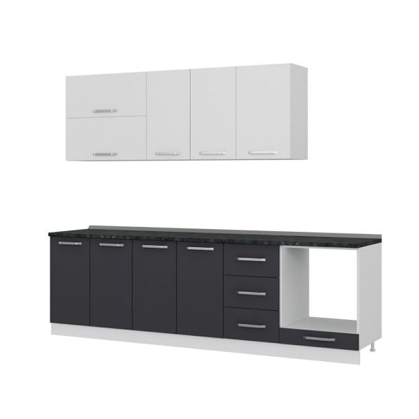 Minar 265 Cm Mutfak Dolabı Beyaz Antrasit 265-A6